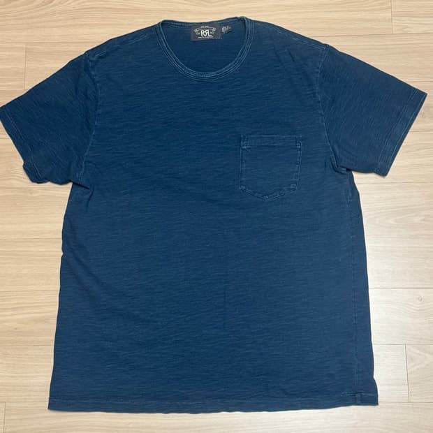 Rrl 인디고 코튼 크루넥 인디고 색상 xl