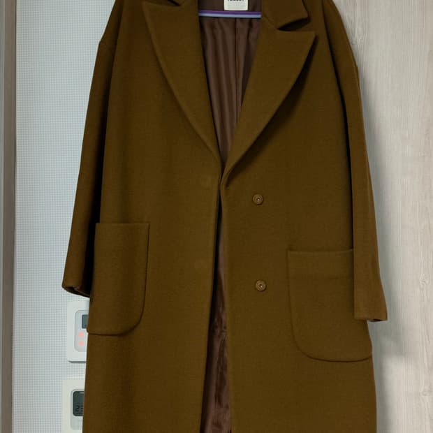 스튜디오톰보이 브라운 울 혼방 롱 코트