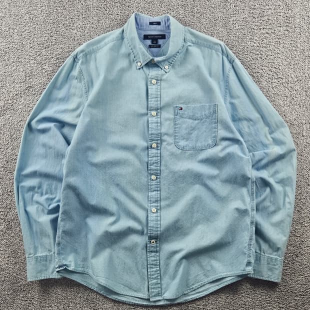 타미힐피거 인디고 데님 커스텀핏 포켓 셔츠 ( L ) / 11010