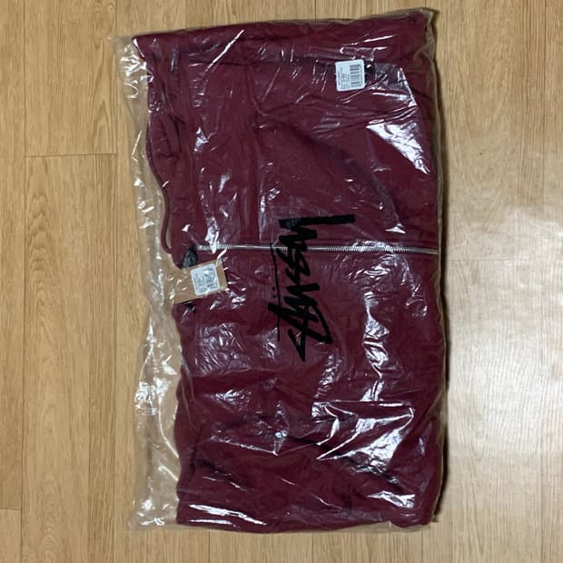 [XL] 스투시 스탁서울 후드짚업 와인색상