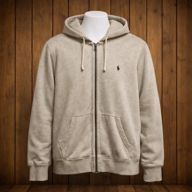 빈티지 폴로 베이지 후드집업