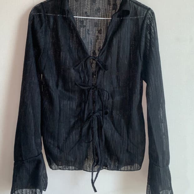 빈티지 레이스 셔츠 리본 블라우스