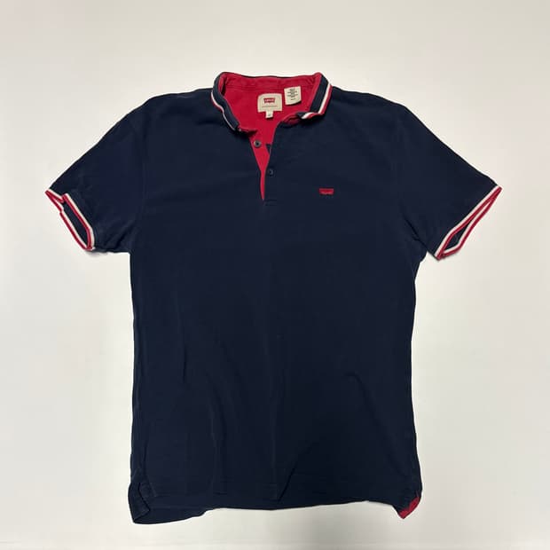 리바이스 스몰 로고 폴로 반팔 카라 티셔츠 M 네이비