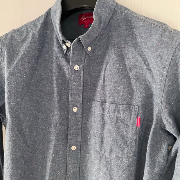 슈프림 셔츠 L 블루 Button Down