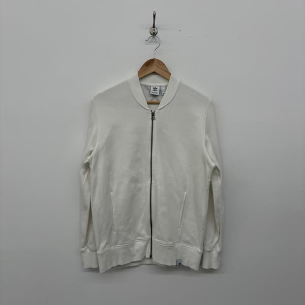 아디다스 화이트 집업 자켓 여L