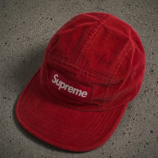 슈프림 코듀로이 레드 캠프캡