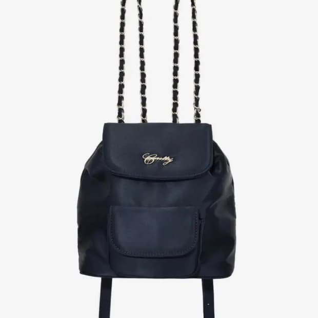 큐리티 C METAL LOGO NYLON MINI 백팩 네이비