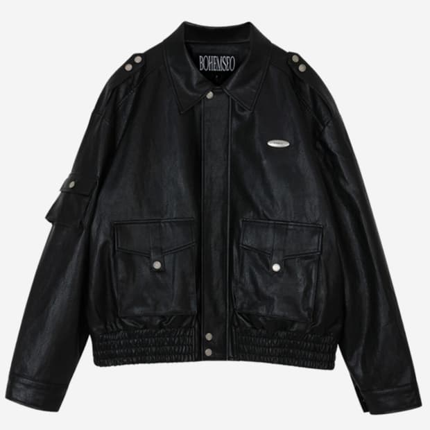 보헤미안서울 레더 봄버자켓 블랙 1사이즈