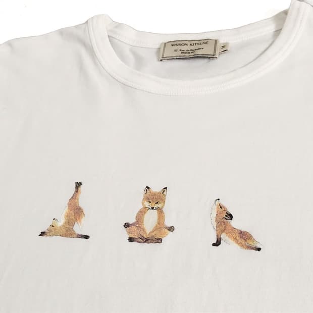 (L) MAISON KITSUNE 메종키츠네 요가키츠네 티셔츠