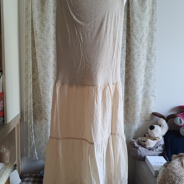 [모리걸] 레이어드 원피스 이너 아이보리 레이스 캉캉 롱