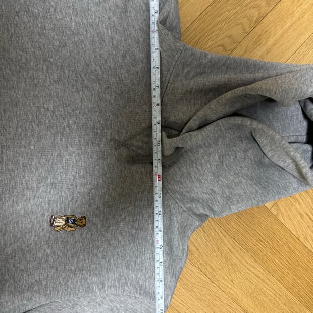 폴로 그레이 기모 후드 L