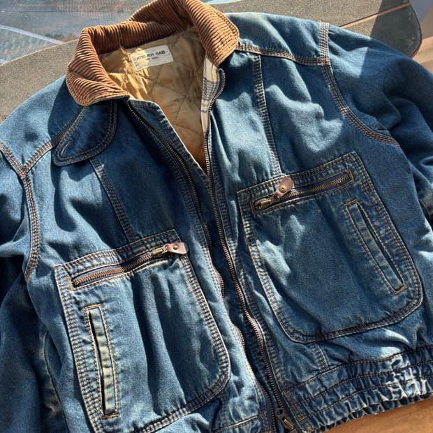 90s 데님 봄버 자켓 L