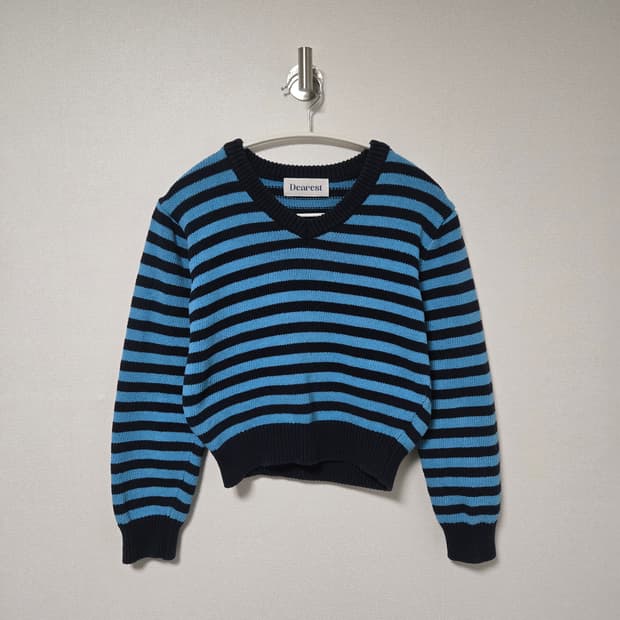 디어리스트 스트라이프 크롭 니트 / 여자 니트/여성 니트 