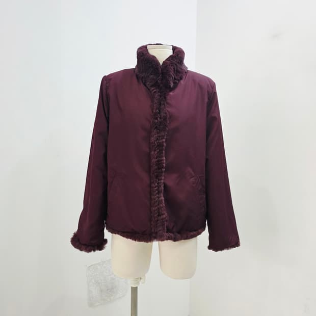 리얼 래빗퍼 리버시블 양면 퍼 자켓