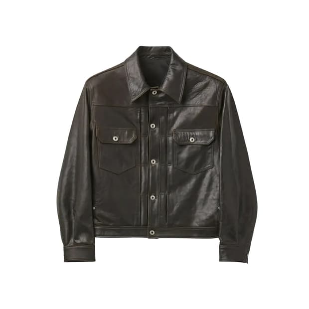 [XL]쿠어 램스킨 포켓 트러커 재킷 다크브라운 판매