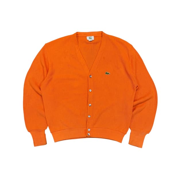 70s 라코스테 오렌지 가디건 made in USA (L)  