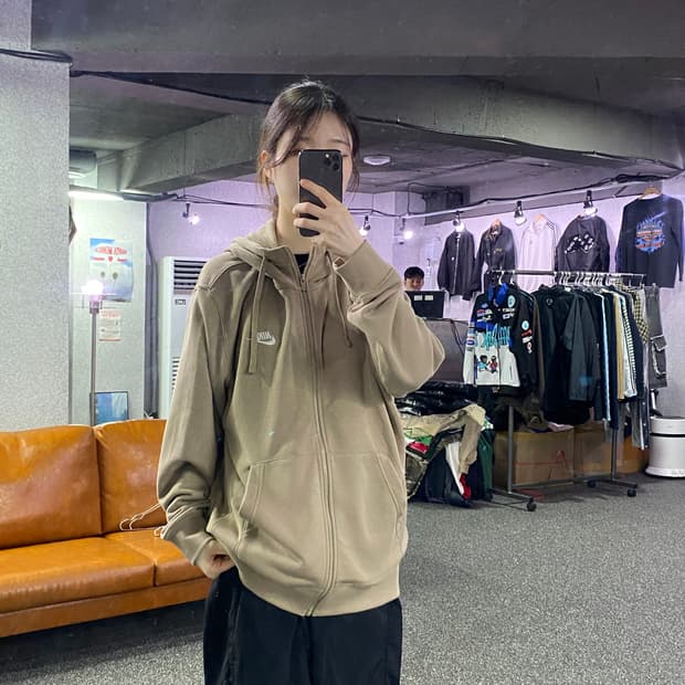 나이키 카키브라운 후드집업 B1350