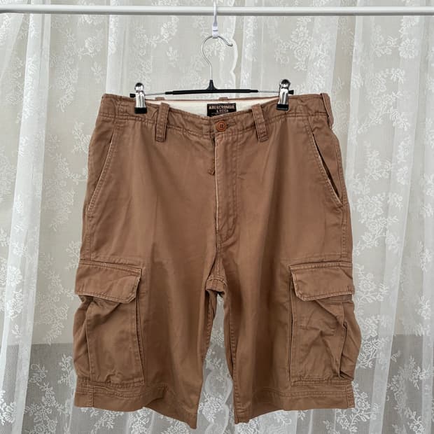 34) 아베크롬비 카고 버뮤다 반바지 브라운