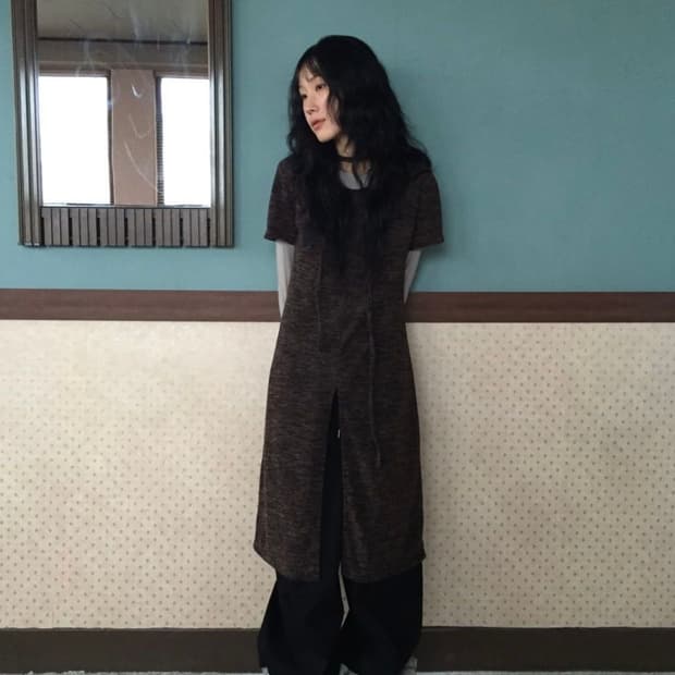 (정가36000)모래하우스 헤더 슬릿 원피스 세트