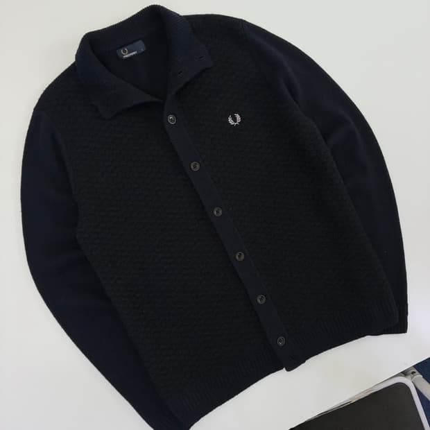 FredPerry 프레드페리 네이비 버튼 니트 가디건