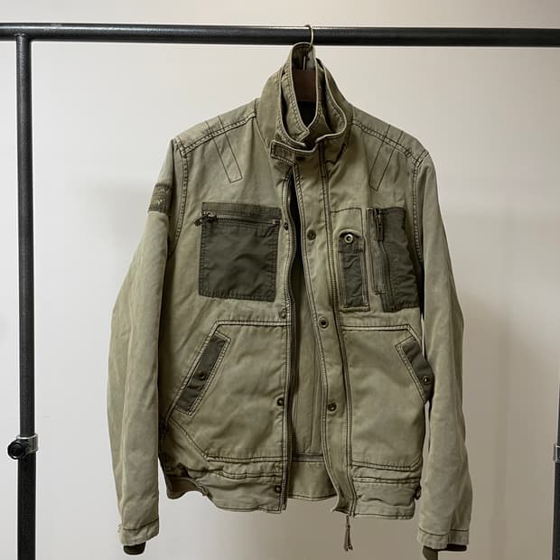 (L) jet lag 빈티지 퍼티그 카고 자켓