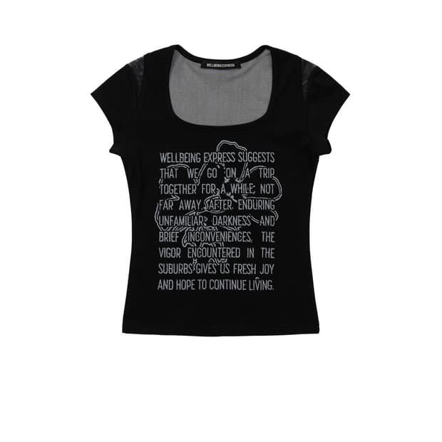 웰빙익스프레스 Mesh Point Half Sleeve Black / M