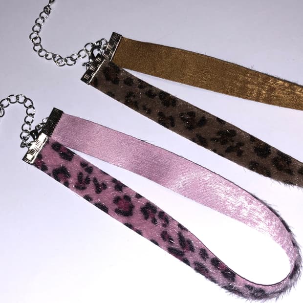 gyaru leopard chocker necklace 갸루 호피 초커 
