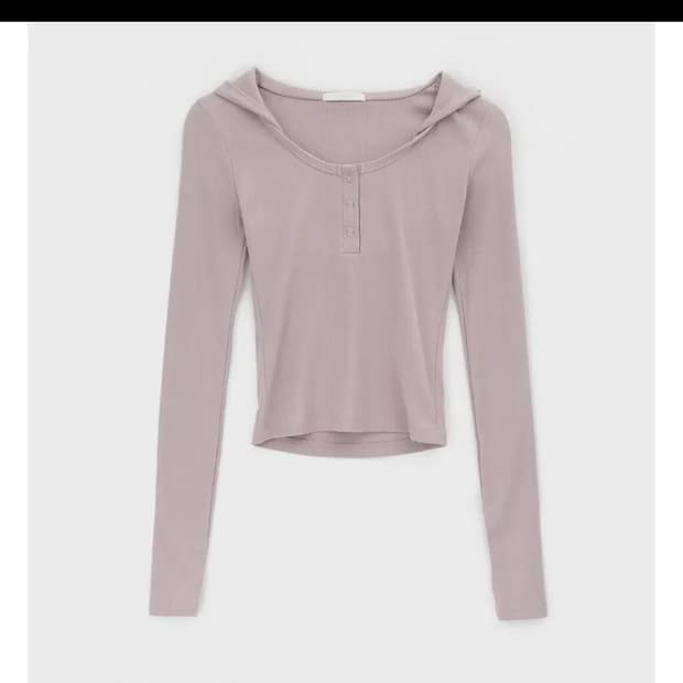 블랙업 이비아 스냅버튼 골지 워머 후드티 핑크