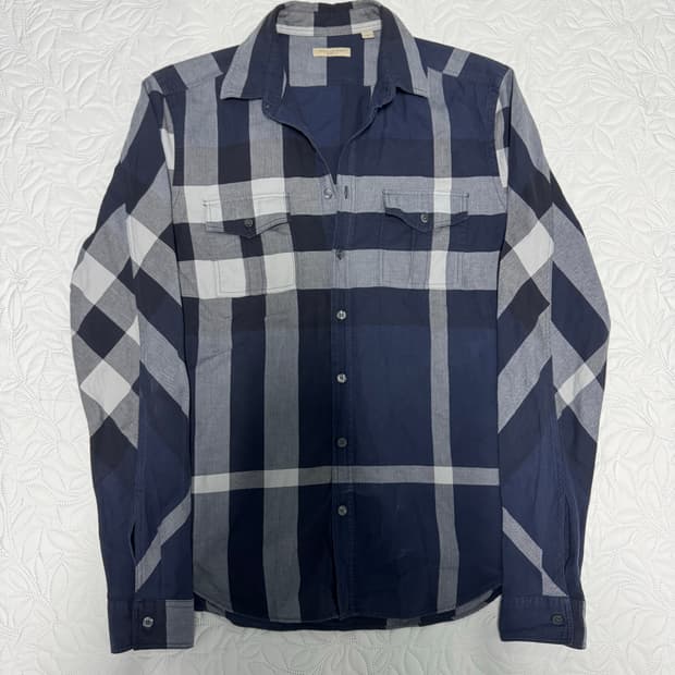 버버리 Brit / 네이비 체크 셔츠 / M
