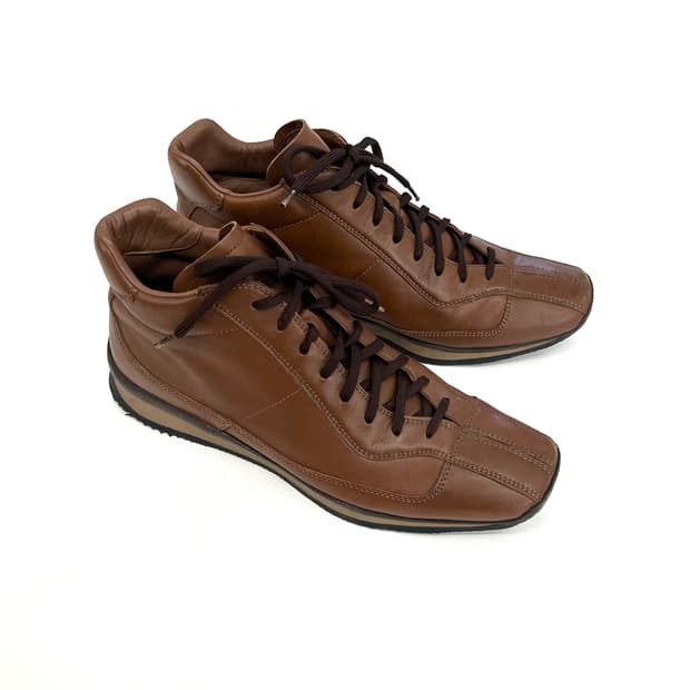 프라다 스포츠 스퀘어토 레더 부츠