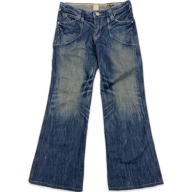 빈티지 brappers 로우라이즈 데님 부츠컷 팬츠