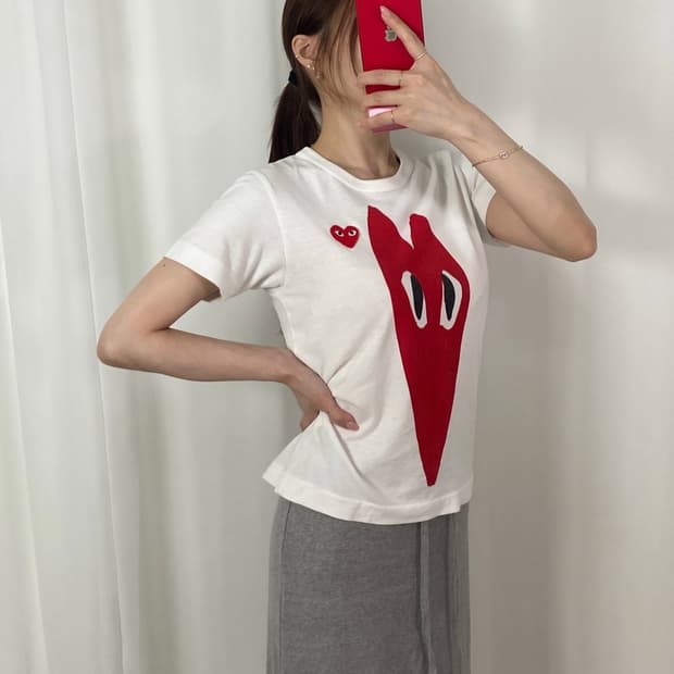 꼼데가르송 빅로고 레드와펜 T