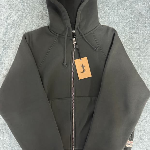 (S)스투시 릴렉스드 후드집업 블랙