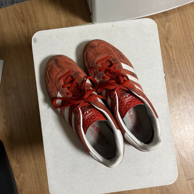 아디다스 가젤 인도어 오렌지 클라우드 화이트 250