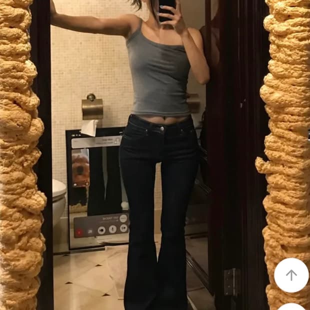 도프 로우라이즈 생지 부츠컷 팬츠 L