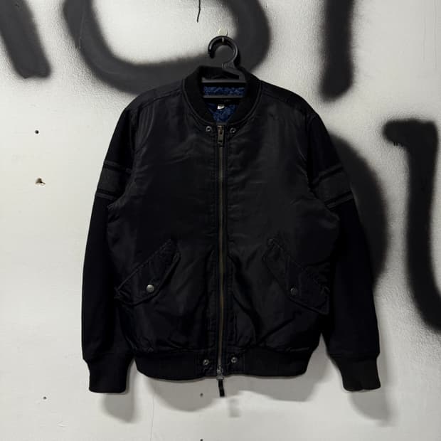 디젤 아카이브 소매 배색 디테일 집업 ma-1 플라이트 봄버 자켓