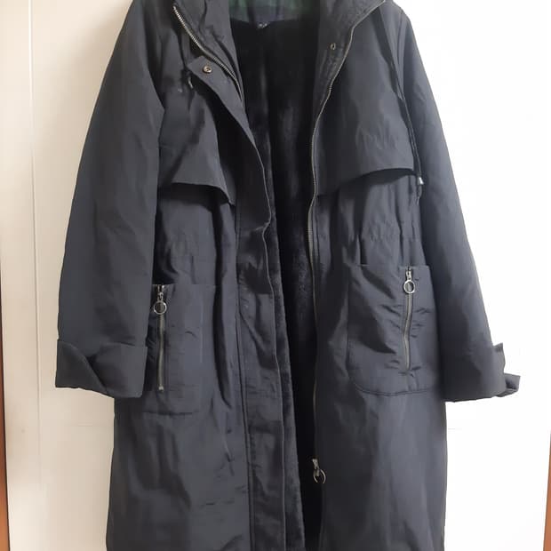 타임st 퍼 안감 사파리 코트 자켓 M