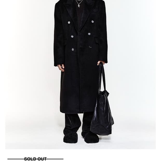 HALEINE 알렌느 알파카 검정 더블 코트 2사이즈