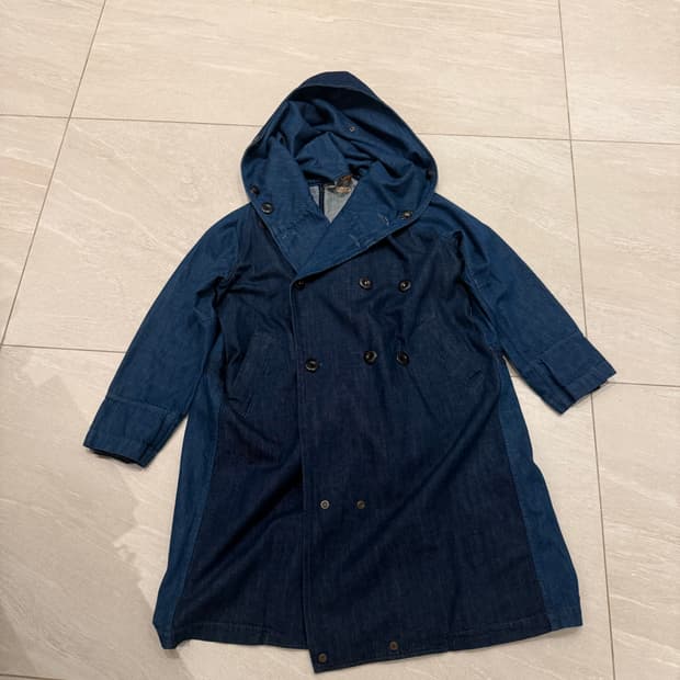 Kapital 데님 후드 트렌치 코트
