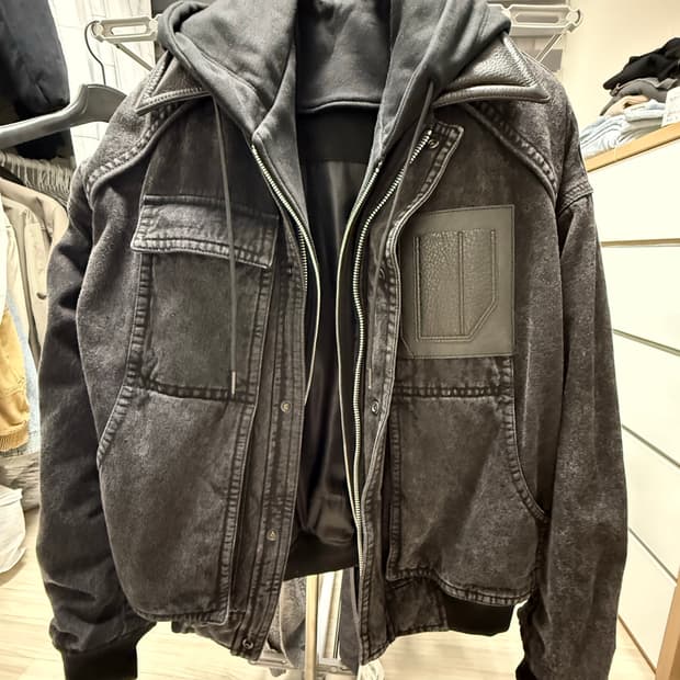 24fw  준지 흑청 데님 후드마원 48