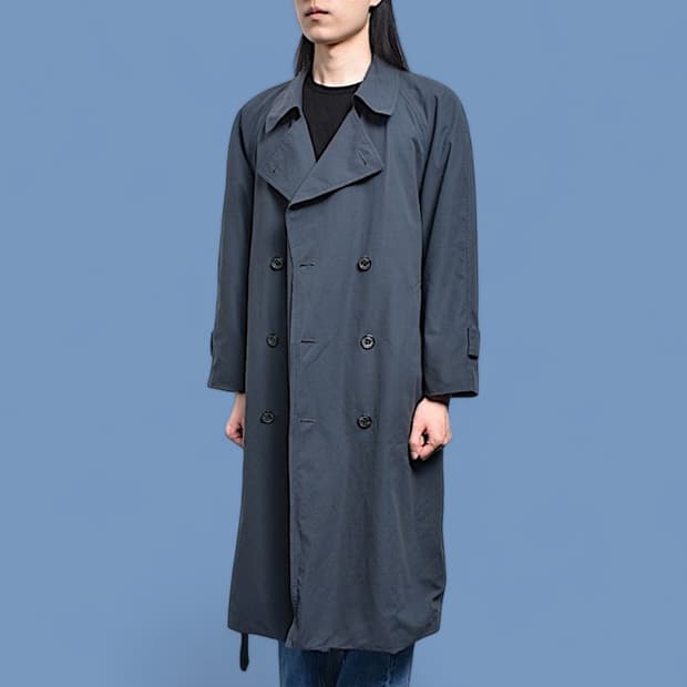  90s YSL 입생로랑 더블 트렌치 롱코트 N217