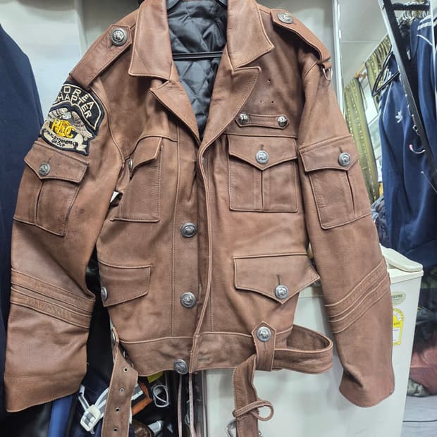 빈티디   브라운   가죽자켓
