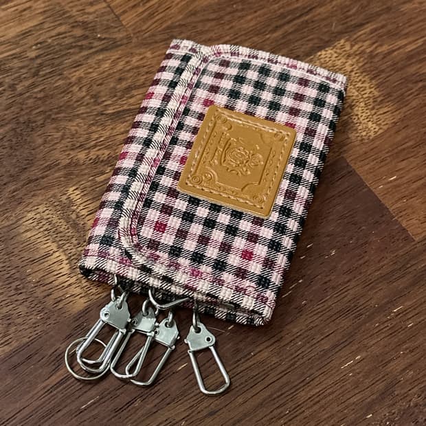 일본 빈티지 체크 차키 키링지갑  시티보이 스트릿 보헤미안 열쇠고리
