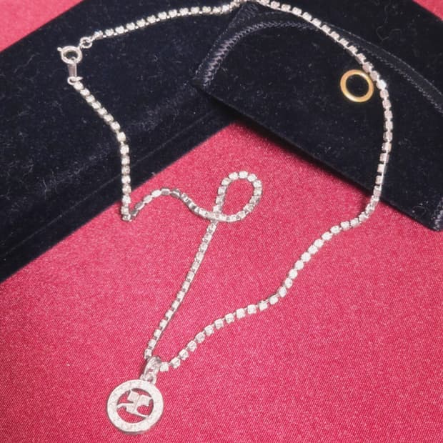 실버 쿠레쥬 목걸이 화이트큐빅