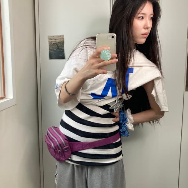 뉴진스st 스포티 빈티지 코디세트 3pcs