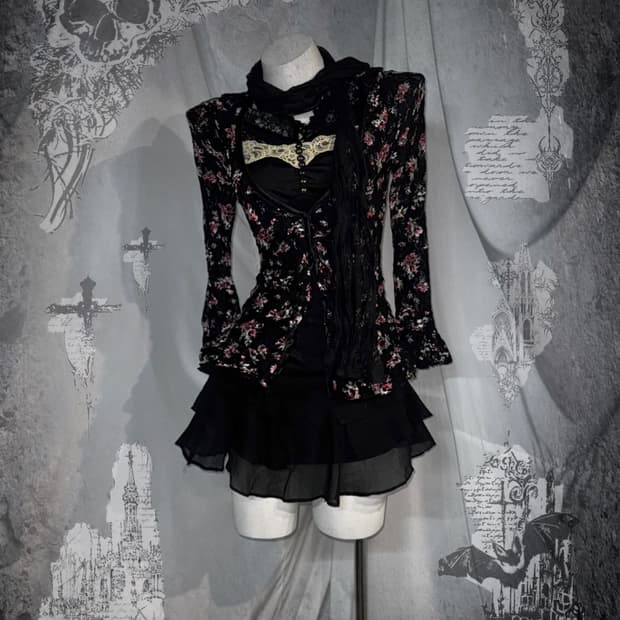 (5pcs) 무채색 블랙 오리엔탈 코디세트 