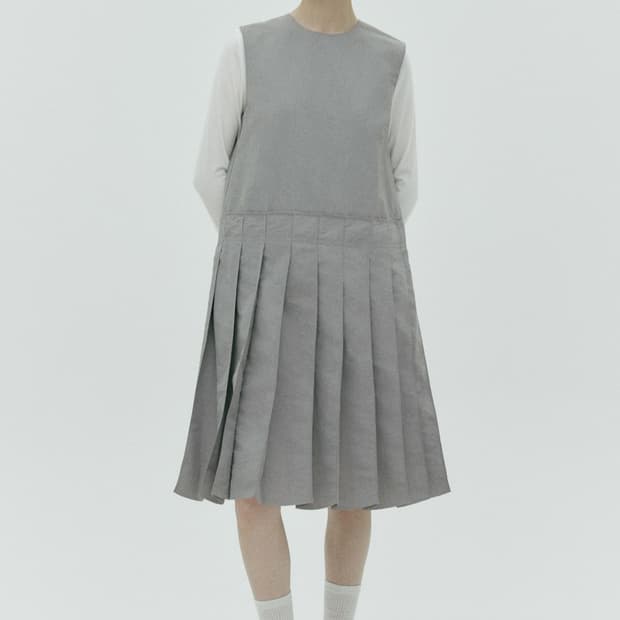 H&M 플리츠드레스 그레이