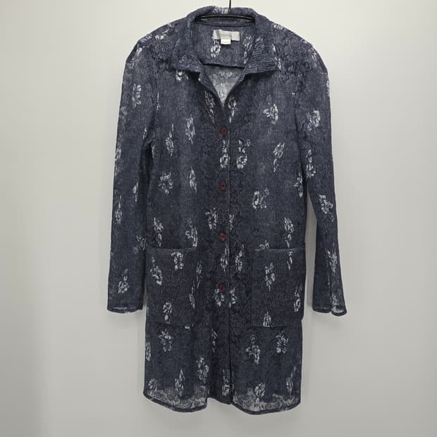 레이스 롱 자켓 / 빈티지 플라워 레이스 셔츠 코트형