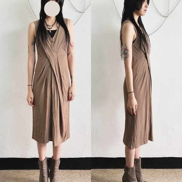 막스마라 드레이프 딥넥 비스코스 원피스