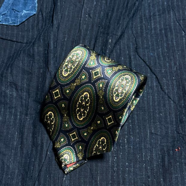 Sinsabang 플라워 패턴 실크 타이